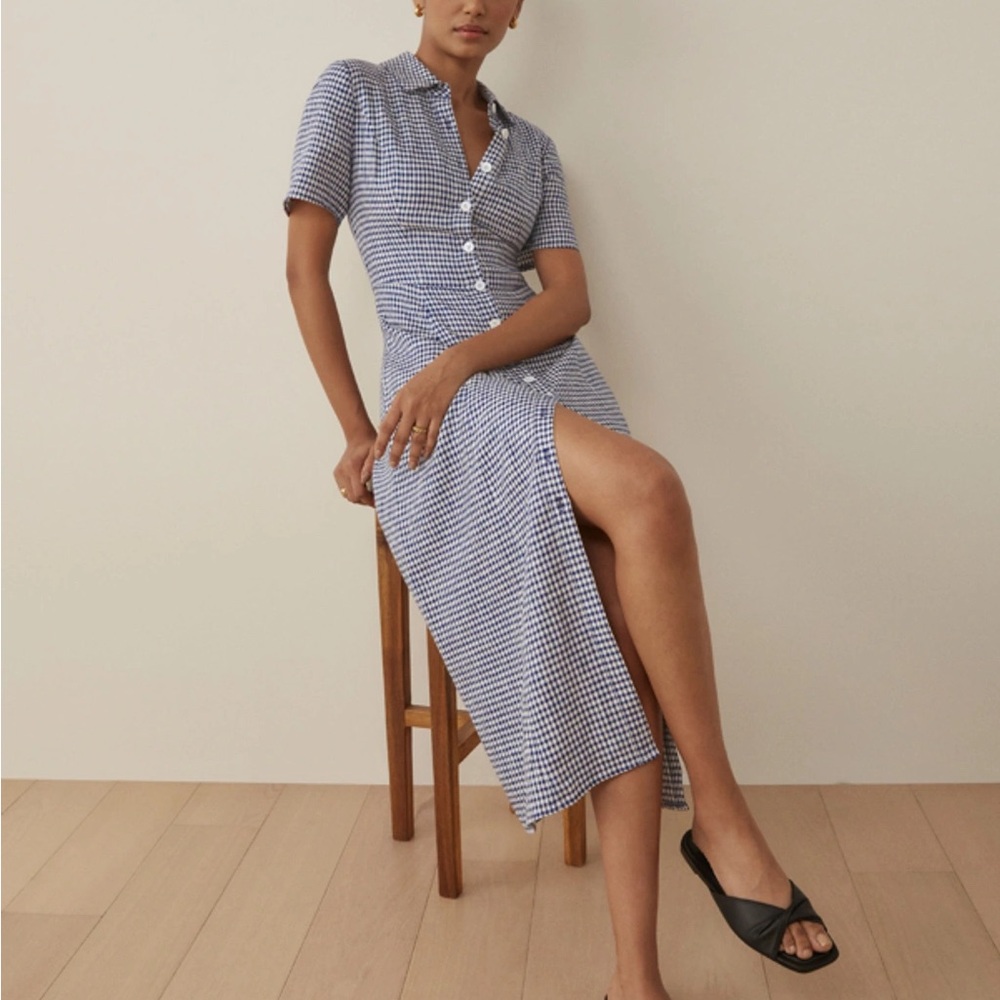 Reformation Marianne Dress in Blue
Gingham Midi Dress size 12
